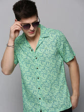 Men Green Printed Casual Shirt-RESORTPRINT-3176-Green